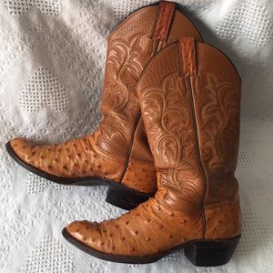 justin cognac ostrich boots
